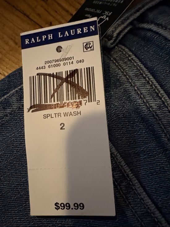 Ralph Lauren woman’s  Skinny Paint-Splatter Dark Blue Jeans - Picture 15 of 15